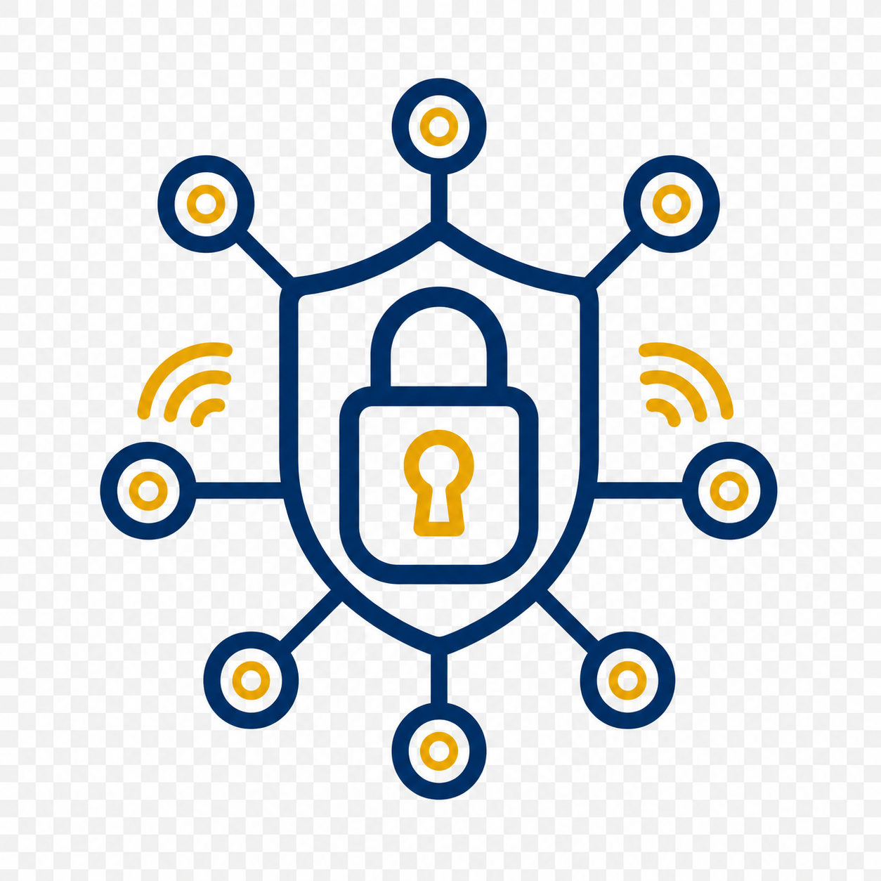 Cybersecurity Shield on Digital Network Background